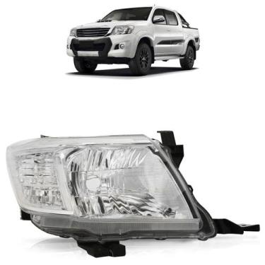 Imagem de Farol Dianteiro Hilux Sr Srv 2012 2013 A 2015 Lente Lisa Acrílico Másc