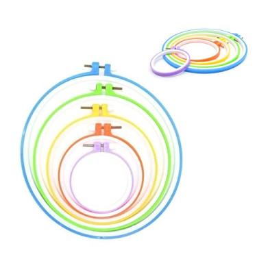 Imagem de Kit Bastidor Plastico Com Tarraxa 5 Tamanhos Para Bordado