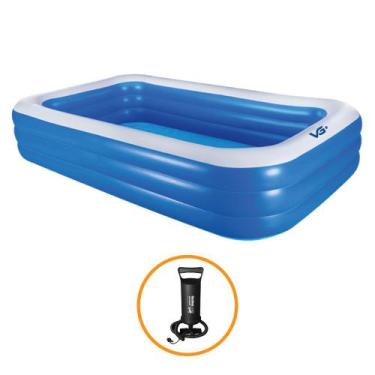 Imagem de Piscina Inflável Retangular Azul 1.260 Litros 262 Cm Pvc Com Bomba Vg+