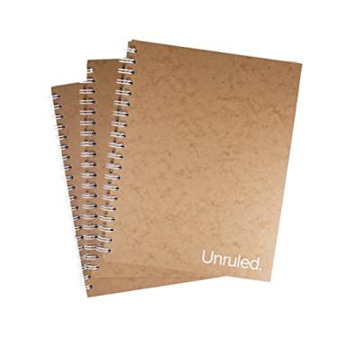 Imagem de Unruled Caderno espiral clássico em branco, papel liso premium de 27 kg, 70 folhas, reciclado e sustentável, 26,7 cm x 20,32 cm, pacote com 3, folha branca/fio