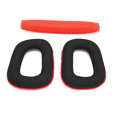 Imagem de Almofadas de ouvido Almofadas de faixa de cabeça, fone de ouvido Fone de ouvido Faixa de cabeça Subwoofer ergonomicamente para fone de ouvido Logitech G930(vermelho)