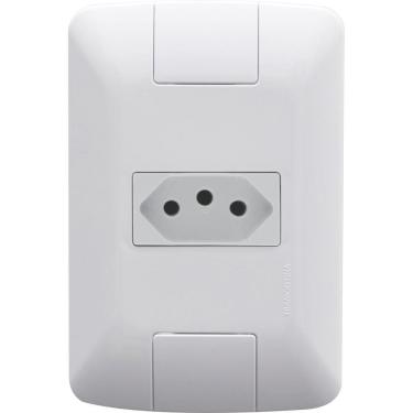 Imagem de Conjunto 4x2 com 1 Tomada 2P+T Tramontina Aria 10 A 250 V Branco Tramontina