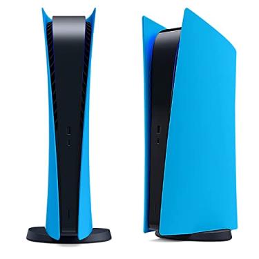 Imagem de Capa para PlayStation 5 edição digital, painéis para console PS5, acessórios para placa, protetor de placa de substituição com proteção contra poeira e riscos – digital, azul (starlight blue)