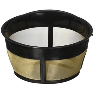 Imagem de Filtro de cesta de tom dourado permanente, design universal para caber na maioria das cafeteiras em aço inoxidável