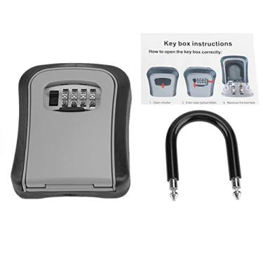 Imagem de Caixa de bloqueio de chave ZPSHYD, caixa de bloqueio de armazenamento de chave de 4 dígitos Combinação de montagem de bloqueio de parede para interior e exterior 5 chaves de capacidade Código reajustável