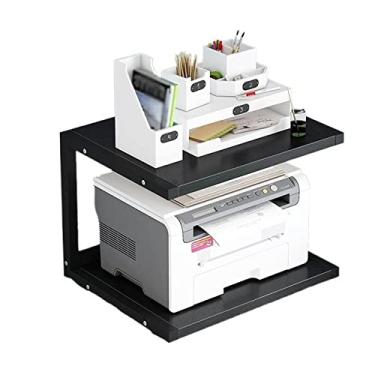 Imagem de KIZQYN Suporte de impressora de mesa para impressora prateleira de mesa com almofadas antiderrapantes para organizador de espaço como prateleira de armazenamento prateleira de livro bandeja de camada dupla impressora de mesa (cor: 1)