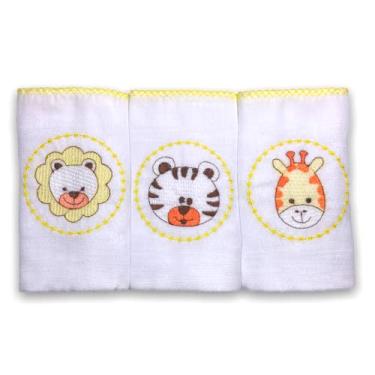 Imagem de Kit Enxoval com 3 Fraldas De Pano (Safari Amarelo)