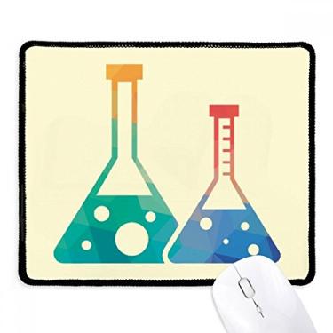 Imagem de Dois frascos cônicos estampa química Mousepad borda costurada tapete de borracha para jogos