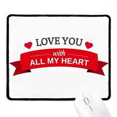 Imagem de Mousepad Valentine Love You with All My Heart Tapete de borracha para jogos