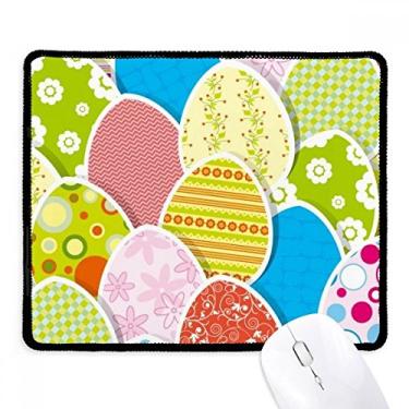 Imagem de Mousepad de borracha para jogos Easter Festival fofo colorido com borda costurada
