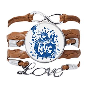 Imagem de DIYthinker Pulseira New York City USA of Liberty com pingente de corda para presente