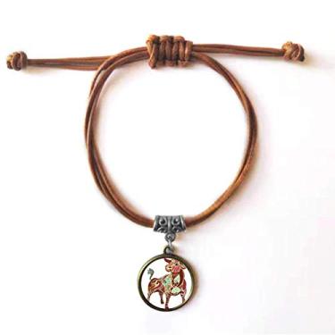 Imagem de DIYthinker Pulseira de couro com símbolo do zodíaco da constelação Taurus pulseira marrom joia presente