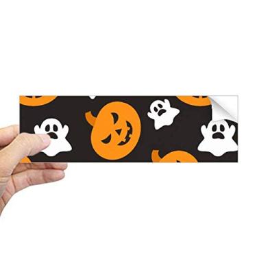 Imagem de DIYthinker Abóbora Halloween Hallowmas Ghost adesivo retangular para-choque notebook janela decalque