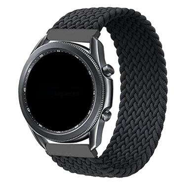 Imagem de Pulseira 22mm Trançada Elastica LTIMPORTS, compativel com Galaxy Watch 3 45mm - Galaxy Watch 46mm Sm-R800 - Gear S3 Frontier - GTR4/GTR3/GTR2/GTR 47mm - Bip 5 (Preto [Tam. G] (Pulso 195 até 210mm))