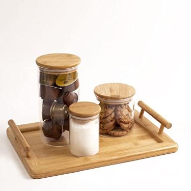 Imagem de KIT CAFÉ 4PÇS BANDEJA E POTES MANTIMENTO RED 250/500/1100ML