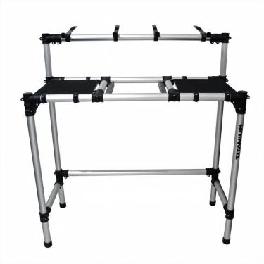 Imagem de Suporte Profissional Dj Titanium Racks RDJCDJ Ideal Para 1 Mixer e 2 CDJs Com Suporte Notebook