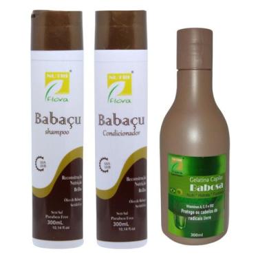 Imagem de Kit Nutriflora Babaçu Shampoo Condicionador Gelatina Babosa