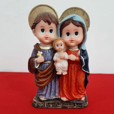Imagem de Imagem Infantil da Sagrada Família de Resina - 15 cm