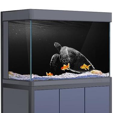 Imagem de SB little Adesivo de fundo de aquário para aquário para tanques de peixes de 14 a 145 litros, tartaruga debaixo da água profundidade de natação HD 3D pôster de habitat de répteis (40 x 80 cm))