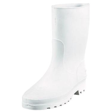 Imagem de Bota Galocha Borracha Pvc Impermeável Náutica Branca Cano Médio
