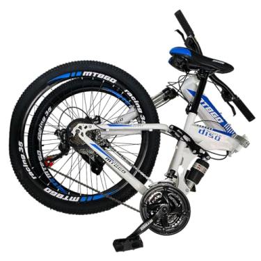 Imagem de bicicleta mountain bike dobravel aro 26 suspensão duplo freio a disco 21 marchas
