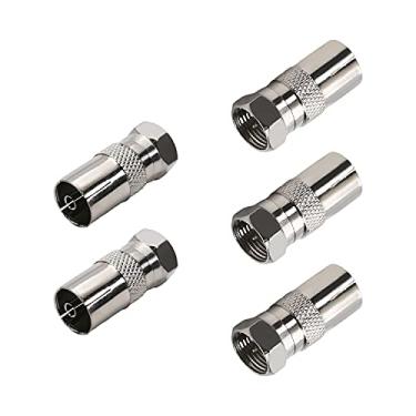 Imagem de Bettomshin 5 peças BSP F macho para PAL fêmea conector adaptador coaxial RF compatível com aplicações RF antenas dispositivos LAN sem fio cobre prata
