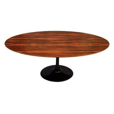 Imagem de Mesa Saarinen Oval Pau Ferro 244x137cm - Base Preta