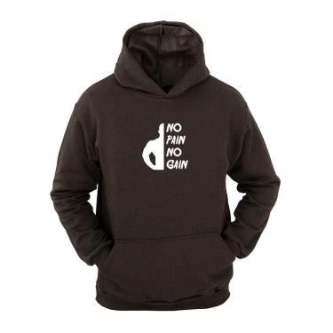 Imagem de Moletom Masculino Canguru Flanelado No Pain No Gain Inverno