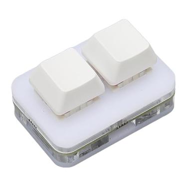 Imagem de TOPINCN Teclado de programação macro, suporta mini teclado USB profissional compacto com 2 teclas para celular para OS X (branco)