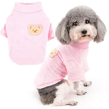 Imagem de Zunea Camisetas para cães pequenos e meninas, roupas macias para filhotes, pulôver, camiseta de manga curta, roupa para animais de estimação para chihuahua yorkie rosa M