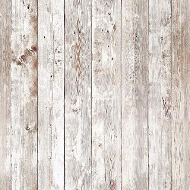 Imagem de Papel de parede vintage de madeira da Livelynine para destacar e colar, 17.7x78.8 Inch, Reclaimed Wood