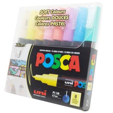 Imagem de Caneta Posca Uni-ball PC-1M Soft Colors Tons Pastel 8 Cores