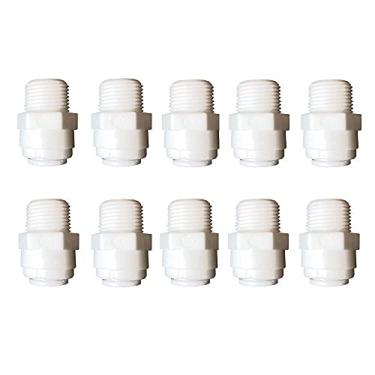 Imagem de YZM Adaptador de conector rápido NPT macho de 3/20.3 cm para tubo OD de 3/20.3 cm para filtro de água potável RO osmose reversa, pressione para conectar acessórios, 10 peças.