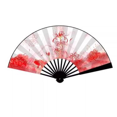 Imagem de YTDJJWLS 1 ventilador de 30 cm China-Chic borla ventilador dobrável terno Han antigo ventilador chinês