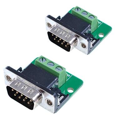 Imagem de Ganasome 2 peças DB9-M3 macho 9 pinos adaptador rebitagem RS232 serial para RXD TXD GND conector terminal módulo de sinal solda livre