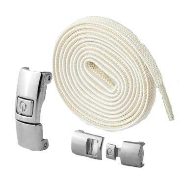 Imagem de Elastic Laces Sneakers Width Flat Shoelaces Without Ties Kids Adult Lock No Tie Shoelace Rubber Bands Shoe Accessories (Color : Beige)