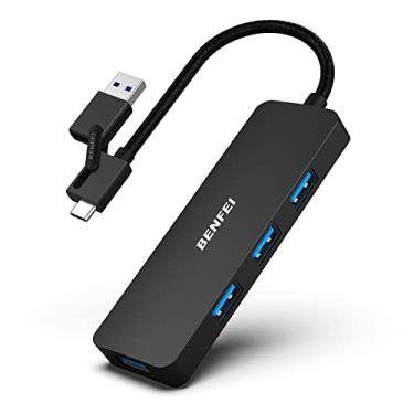 Imagem de BENFEI Hub USB 3.0, hub USB-C, hub USB tipo A/C 2 em 1 com 4 portas USB 3.0 compatível com MacBook, Mac Pro, Mac Mini, iMac, Surface Pro, XPS, PC, Flash Drive, HDD móvel