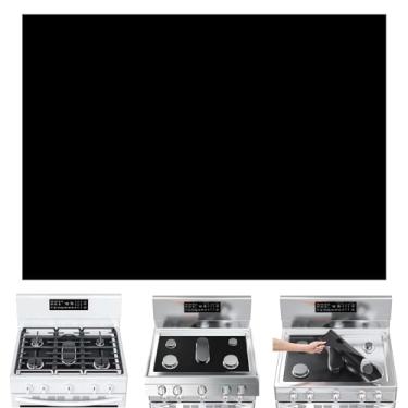 Imagem de Linzuza Protetores para fogão a gás capas protetoras de 0,3 mm cortáveis, capas de queimador de resistência ao calor, protetor de tapete de fogão, seguro, reutilizável, fácil de limpar, protetores de