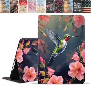 Imagem de FQTBCEARI Capa para tablet Samsung Galaxy Tab A9 Plus de 11 polegadas 2023 (SM-X210/X216/X218), capa fina de couro PU, suporte ajustável com capa para despertar/hibernar automaticamente, flores de