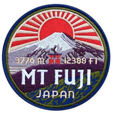 Imagem de Emblema bordado de ferro do Japão Mount Fuji, emblema bordado de ferro/costura na Ásia Trekking Trail Applique souvenir