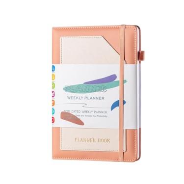 Imagem de Joucien A5 Plano semanal mensal This Dot Matrix Grid Self-Discipline Binding Laptop Planner Efficiency Manual - Rosa (livro único)