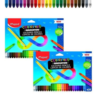 Imagem de Kit 2 Lápis De Cor Infinito Maped Com 24 Cores Color Peps