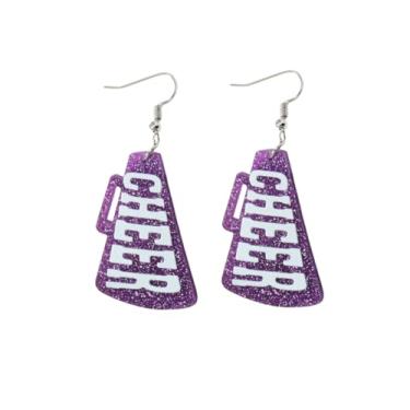 Imagem de Brincos de torcida joias de líder de torcida megafone brincos esportivos para mulheres acessórios de dia de jogo, Zinco, Sem pedra preciosa