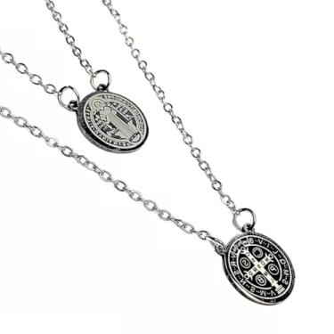 Imagem de Escapulário Religioso Medalha De São Bento Aço Proteção