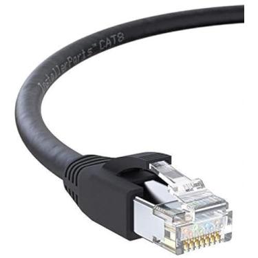 Imagem de Cabo Ethernet InstallerParts Série Profissional CAT8 – 40 Gigabit/Sec Network/Cabo de Internet de alta velocidade para roteador, modem, jogos/2000 MHZ, 24 AWG, Preto, 0.5 Feet (10 Pack)