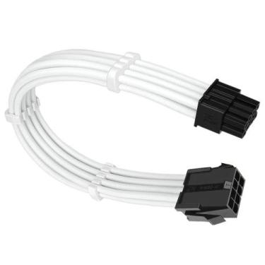 Imagem de Cabo sleeved branco extensor fonte para gpu 6+2 = 8 pinos - QINGSEA