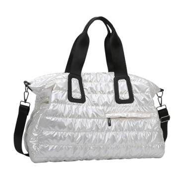 Imagem de rockible Bolsa de ginástica esportiva Bolsa de viagem Bolsa de ombro com alça ajustável para exercícios, Branco