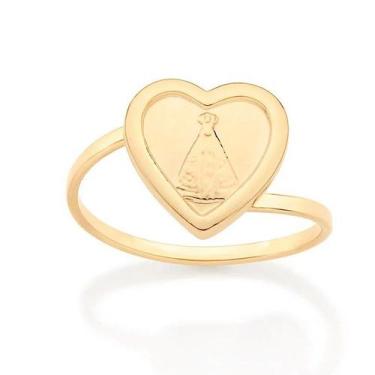 Imagem de Anel banhado ouro 3x 24k 18k e 22k feminino rommanel fino skinny coraç
