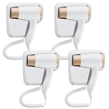 Imagem de Kit 4 Secadores De Cabelo De Parede Hotel banheiro quente frio Antifur