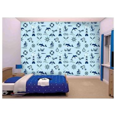 Imagem de Papel De Parede Náutico Marinheiro Ancora s136 - Você Decora